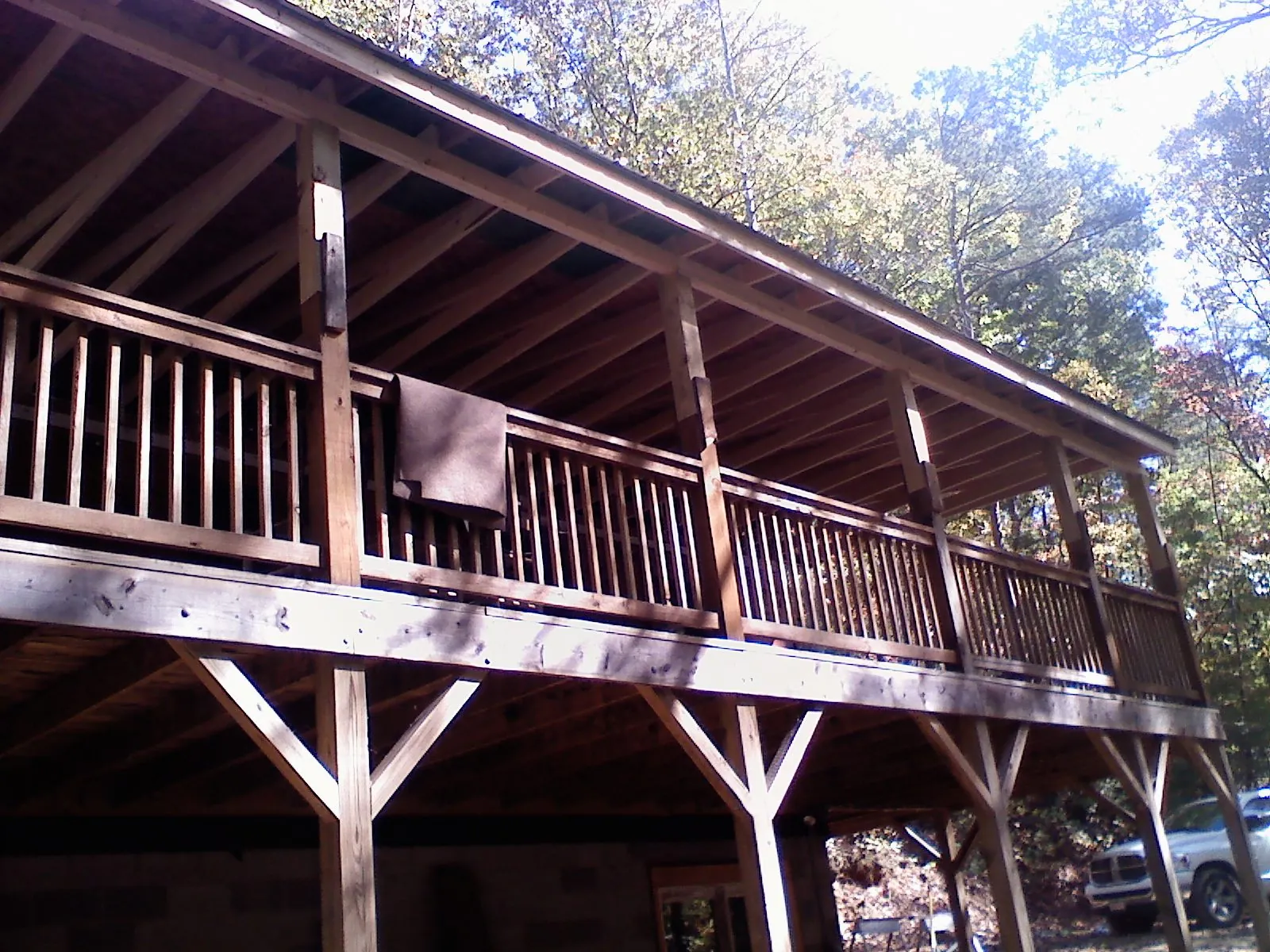 Timber framing under a new elevated porch and deck — Roof Leak Repair in Reidsville by Roofing Brothers